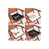 RealHomes 4'lü Yesterday Now Tomorrow & Love Fermuarlı Sandalye Minderi Seti