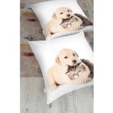 RealHomes 5622 1000gr Rh-HYerM Köpek Ve Kedili Dijital Baskılı Modern Hayvan Yer Minderi
