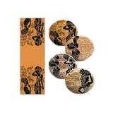 RealHomes African Women Girl Motifli 4 Yuvarlak Kırlent Kılıfı Ve 1 Runner Seti