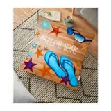 RealHomes Ağaç Zeminli Yıldız Tasarımlı Dijital Baskılı Dekoratif 70x70 cm Yer Minderi