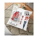 RealHomes Amsterdam Fashion Girl Tasarımlı Dijital Baskılı Dekoratif 70x70 cm Yer Minderi
