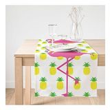 Realhomes Ananas ve Flamingo Motifli Süet Runner