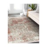 RealHomes Antika Zeminde Örgü Motifli Eskitme Desenli Eskitme Motifli Oturma Odası Yatak Odası Saçaklı Halı HaliDik-Deluxe-11414, 80 x 120
