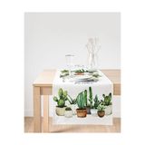 Realhomes Beatiful Cactus Baskılı Dijital Baskılı Özel Tasarım Süet Runner