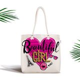 RealHomes Beautiful Girl Tasarımlı Popart Fermuarlı Modern Kumaş Çanta