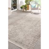 RealHomes Bej Zeminde Geleneksel Motifli Kilim Desenli Eskitme Motifli Oturma Odası Yatak Odası Saçaklı Halı HaliDik-Deluxe-11467, 60 x 120