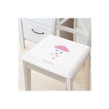 Realhomes Beyaz Zeminde Pembe Bulutlu Baby Shower Modern Fermuarlı Sandalye Minderi