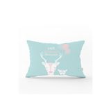 RealHomes Beyaz Zeminli Unicorn Baby Shower Desenli Çocuk Odası Dikdörtgen Yastık Kılıfı
