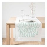 Realhomes Bulut Mavi Home Sweet Home Dekoratif Süet Runner