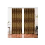 RealHomes Çift Kanat Gold Zemin Üzerinde Siyah Geometrik Desenli Dijital Baskılı Fon Perde, Rh-PerdeCift-7546-140x260cm
