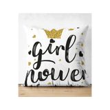 RealHomes Çift Taraflı Girl Power Yazı Desenli Dijital Baskılı Modern Süet Yastık Kılıfı