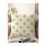 RealHomes Çift Taraflı Hardal Renkli Puantiyeli Dijital Baskılı Modern Raşel Örme Yastık Kılıfı, Sonil-K2159-43x43cm