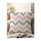 RealHomes Çift Taraflı Modern Renkli Zigzag Desenli Dijital Baskılı Raşel Örme Yastık Kılıfı, Sonil-K2175-43x43cm