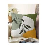 RealHomes Çift Taraflı Onedraw Çizimli Yaprak Desenli Dijital Baskılı Modern Raşel Örme Yastık Kılıfı, Sonil-K7521-43x43cm