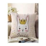 RealHomes Çift Taraflı Pembe Zeminli Little Princess Desenli Dijital Baskılı Raşel Örme Yastık Kılıfı, Sonil-K-2150-55x55cm