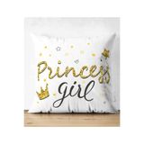 RealHomes Çift Taraflı Princess Girl Yazı Desenli Dijital Modern Süet Yastık Kılıfı