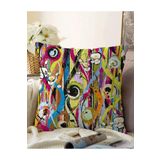 RealHomes Çift Taraflı Rengarenk Ogea Motifli Özel Tasarımlı Raşel Örme Yastık Kılıfı, Sonil-K5586-43x43cm