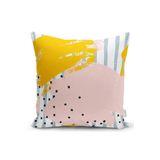 RealHomes Çift Taraflı Soyut Sulu Boya Çizim Desenli Modern Raşel Örme Yastık Kılıfı, Rasel-K5301-CiftTarafli-43x43cm-x