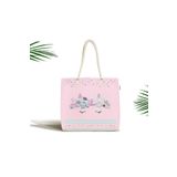RealHomes Çocuk Çantası - Pembe Zeminde Baby Shower Özel Tasarım Kumaş Çanta, Canta-4358p