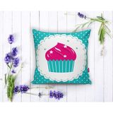 RealHomes Cup Cake Desenli Dijital Baskılı Dekoratif Yastık Kırlent Kılıfı