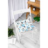 RealHomes Dondurma Yiyen Penguen Motifli Dijital Baskılı Özel Tasarım Modern Pofidik Sandalye Minderi