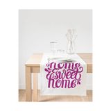 Realhomes Eflatun Home Sweet Home Dijital Baskılı Süet Runner
