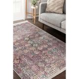 RealHomes Eskitme Zemin Dokuma Motifli Kilim Desenli Vintage Eskitme Motifli Salon Koridor Antre Saçaklı Halı HaliDik-Deluxe-11832, 80 x 150