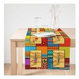 Realhomes Etnik African Motifli Özel Tasarım Dekoratif Süet Runner