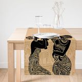 Realhomes Etnik Desen Zeminli Bebekli Afrika Kadın Motifli Modern Süet Runner