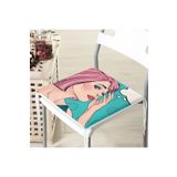 RealHomes Fashion Girl Dijital Baskılı Modern Fermuarlı Sandalye Minderi, RH-Frm722