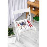 RealHomes Fashion Girl Dijital Baskılı Modern Pofidik Sandalye Minderi, Pofi-580