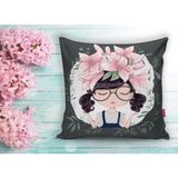 RealHomes Fashion Girl Dijital Baskılı Modern Yastık Kırlent Kılıfı