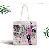 RealHomes Fashion Girl Özel Tasarımlı Dijital Baskılı Fermuarlı Kumaş Çanta