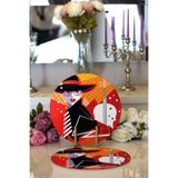 RealHomes Fashion Women Özel Tasarımlı Dijital Baskılı 2 1 Yuvarlak Servis Altlığı Supla