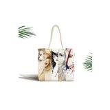 RealHomes Fashion Womens Dijital Baskılı Fermuarlı Plaj Çantası, Canta-5074orta