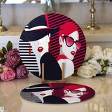 RealHomes Fashion Womens Popart Modern Tasarımlı 2 1 Yuvarlak Servis Altlığı Supla