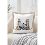 Realhomes Fiyonklu Leopar Figürlü Porselen Vazo ve Çiçek Desenli Saçaklı Kırlent Kılıfı - Vintage Dekoratif Ya