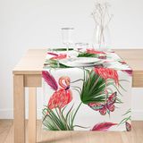 Realhomes Flamingo Desen Dijital Baskılı Modern Süet Runner