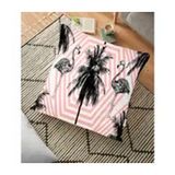 RealHomes Flamingo Desenli Dijital Baskılı Dekoratif 70x70 cm Yer Minderi