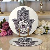 RealHomes Fâtımâ'nın Eli Özel Tasarım Dijital Baskılı Modern 2 1 Yuvarlak Servis Altlığı Supla