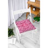 RealHomes Fuşya Zeminli Damask Motifler Modern Pofidik Sandalye Minderi