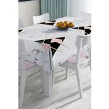 RealHomes Geometrik Desenli Dijital Baskılı 3d Masa Örtüsü, Masa-Real74-90x90cm