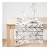 Realhomes Geometrik Desenli Mermer Zeminli Modern Özel Tasarım Süet Runner