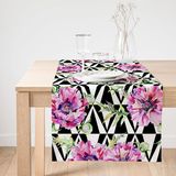Realhomes Geometrik Elmas Çizimli Dijital Baskılı Süet Runner