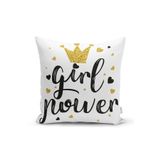 RealHomes Girl Power Yazı Desenli Dijital Baskılı Modern Yastık Kılıfı