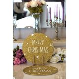 RealHomes Gold Zeminde Merry Christmas Yazılı Dijital Baskılı Modern 2'li Yuvarlak Servis Altlığı Supla