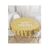 Realhomes Gold Zeminde Merry Christmas Yazılı Dijital Baskılı Özel Tasarım Püsküllü Şönil Üçgen Runner