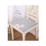 RealHomes Gri Zemin Baby Shower Yazılı Unicorn Desenli Dijital Baskılı Çocuk Odası Fermuarlı Sandalye Minderi