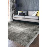 RealHomes Gri Zemin Eskitme Motifli Retro Desenli Eskitme Motifli Oturma Odası Yatak Odası Kaymaz Saçaklı Halı HaliDik-Deluxe-11244, 80 x 150