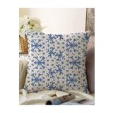 RealHomes Gri Zeminde Kar Taneleri Çift Taraflı Dijital Baskılı Dekoratif Raşel Örme Kırlent Kılıfı, Sonil-K-5408-55x55cm